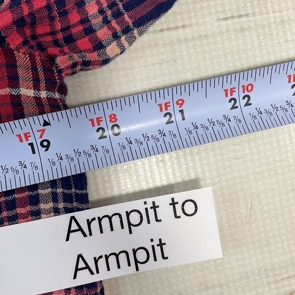 Caslon Top Button Shirt Plaid Red Blue XSP - Picture 11 of 12